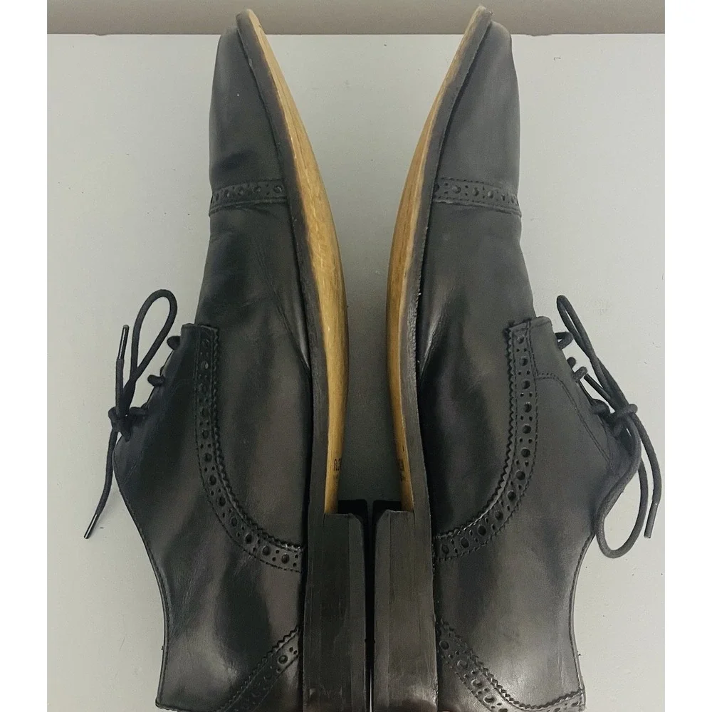 Florsheim Cap Toe Oxford Mens Size 10.5 D Black Leather Dress Shoes Brogue